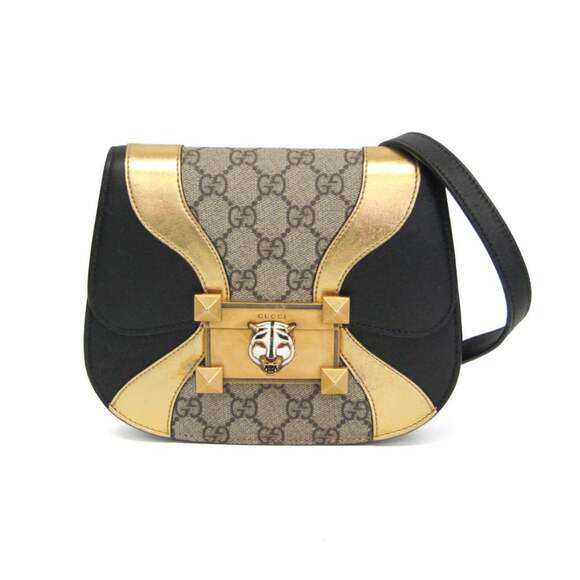 GUCCI Black Leather Shoulder Bag